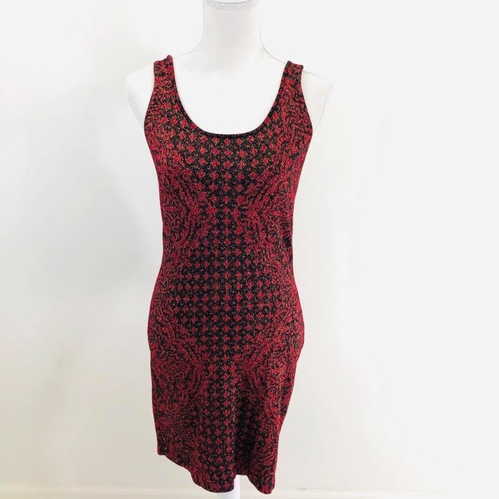 Rock & Republic Woman’s Sz L Dress Red Black Scoop